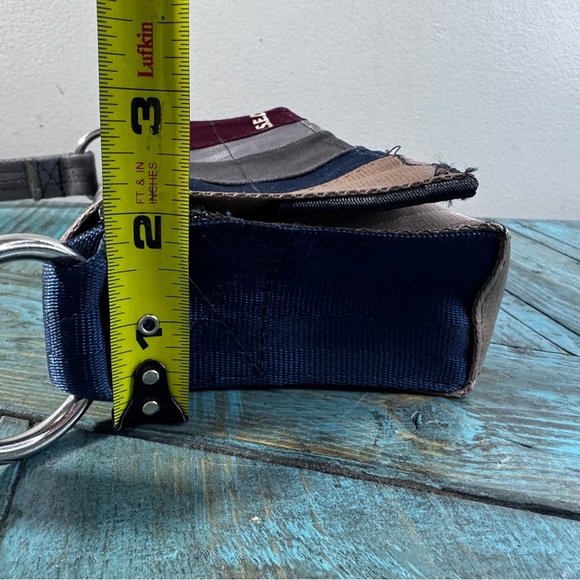 U.S.E.D. Recycled Seatbelt Flap Close Mini Purse - Picture 11 of 14